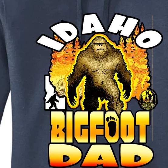 Idaho Bigfoot Dad New Sasquatch State Father's Day Gift Women's Pullover Hoodie