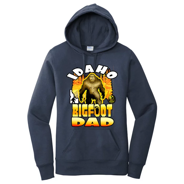 Idaho Bigfoot Dad New Sasquatch State Father's Day Gift Women's Pullover Hoodie