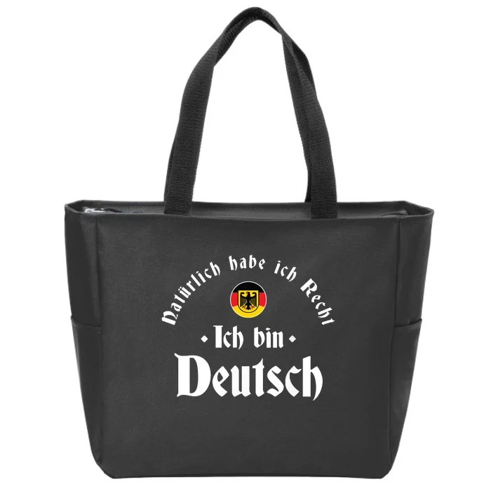 Ich Bin Deutsch Funny Germany Roots German Heritage Zip Tote Bag