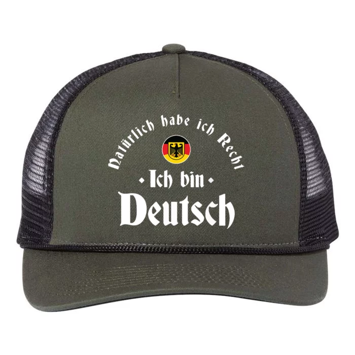 Ich Bin Deutsch Funny Germany Roots German Heritage Retro Rope Trucker Hat Cap