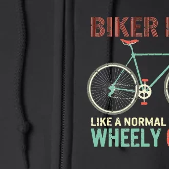 Im Biker Dad Fathers Day Wheely Cooler Bicycle Bike Cycling Full Zip Hoodie