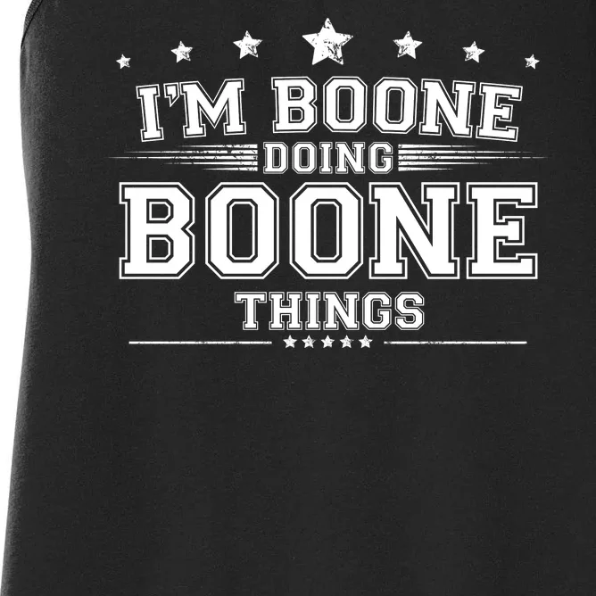 Im Boone Doing Boone Things Women's Racerback Tank