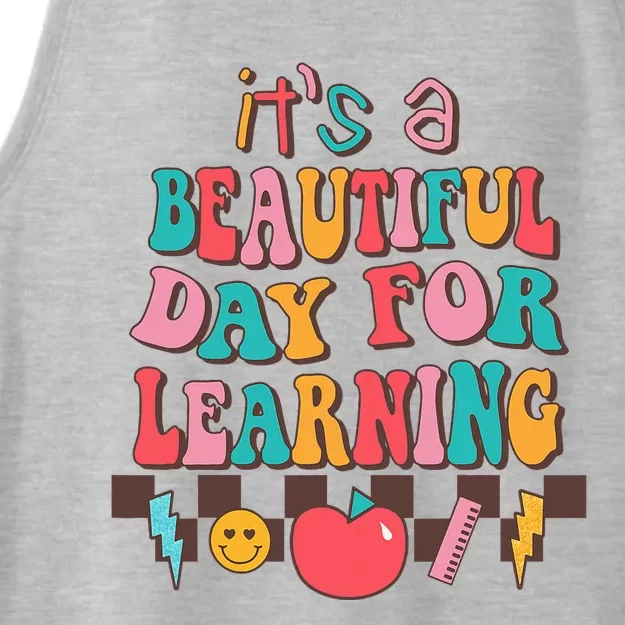 ItS Beautiful Day For Learning Retro Teacher Students Ladies Tri-Blend Wicking Tank