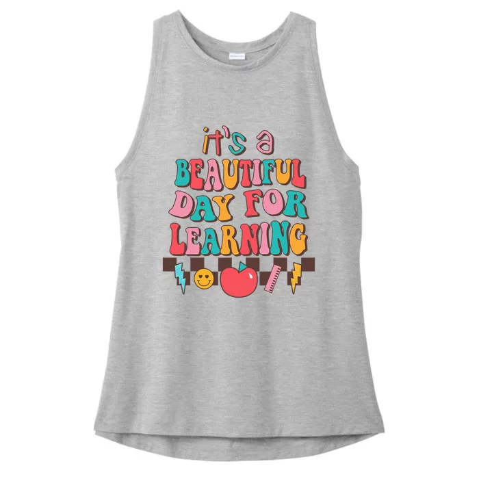 ItS Beautiful Day For Learning Retro Teacher Students Ladies Tri-Blend Wicking Tank