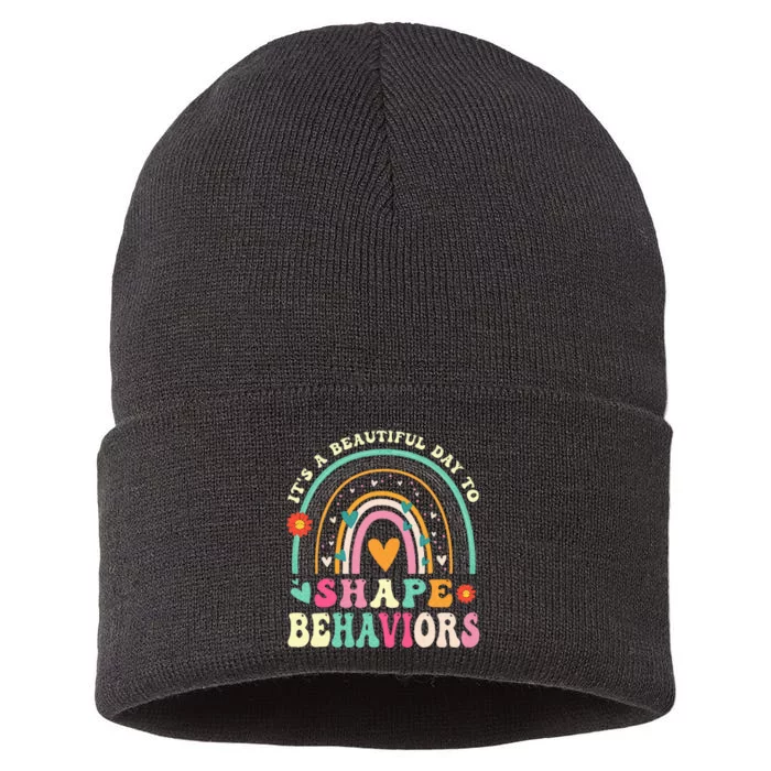 Its Beautiful Day To Shape Behaviors Aba Therapist Sustainable Knit Beanie