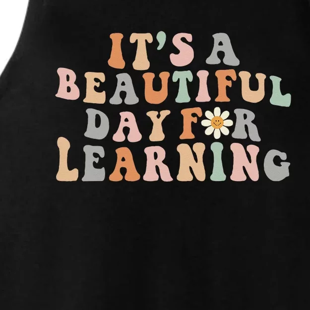 Its Beautiful Day For Learning Retro Teacher Students Women Ladies Tri-Blend Wicking Tank