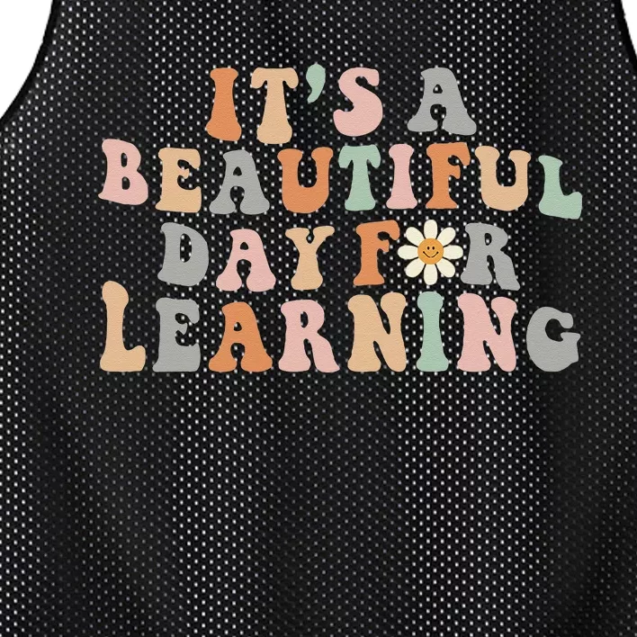 Its Beautiful Day For Learning Retro Teacher Students Women Mesh Reversible Basketball Jersey Tank