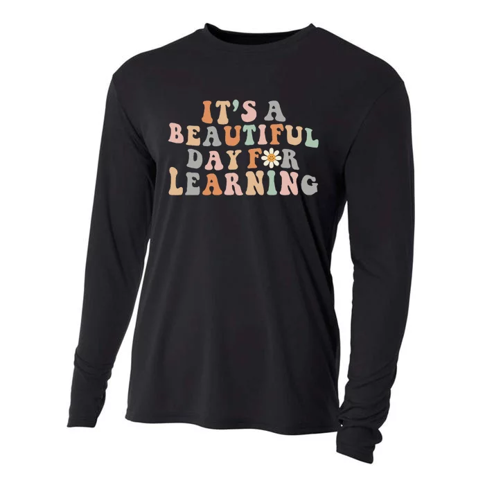 Its Beautiful Day For Learning Retro Teacher Students Women Cooling Performance Long Sleeve Crew