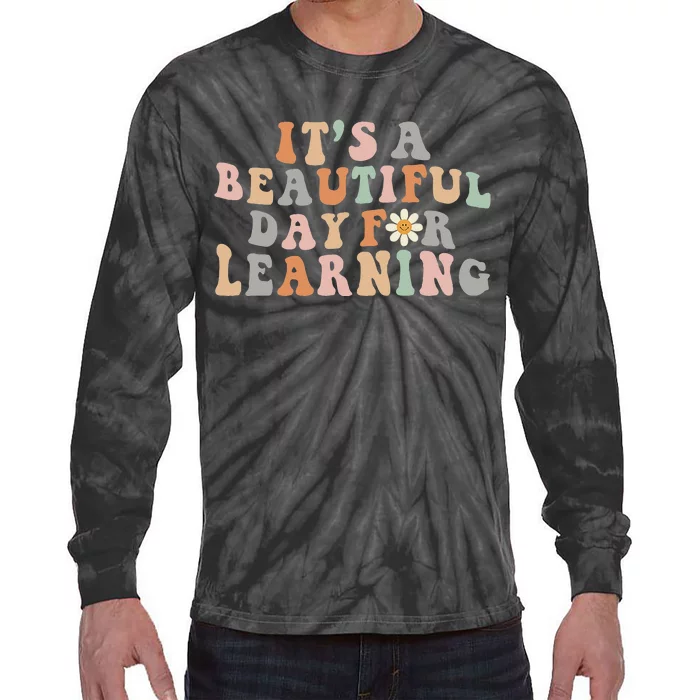 Its Beautiful Day For Learning Retro Teacher Students Women Tie-Dye Long Sleeve Shirt