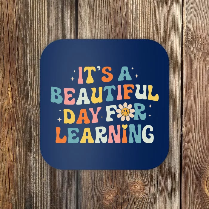 ItS Beautiful Day For Learning Retro Teacher Coaster