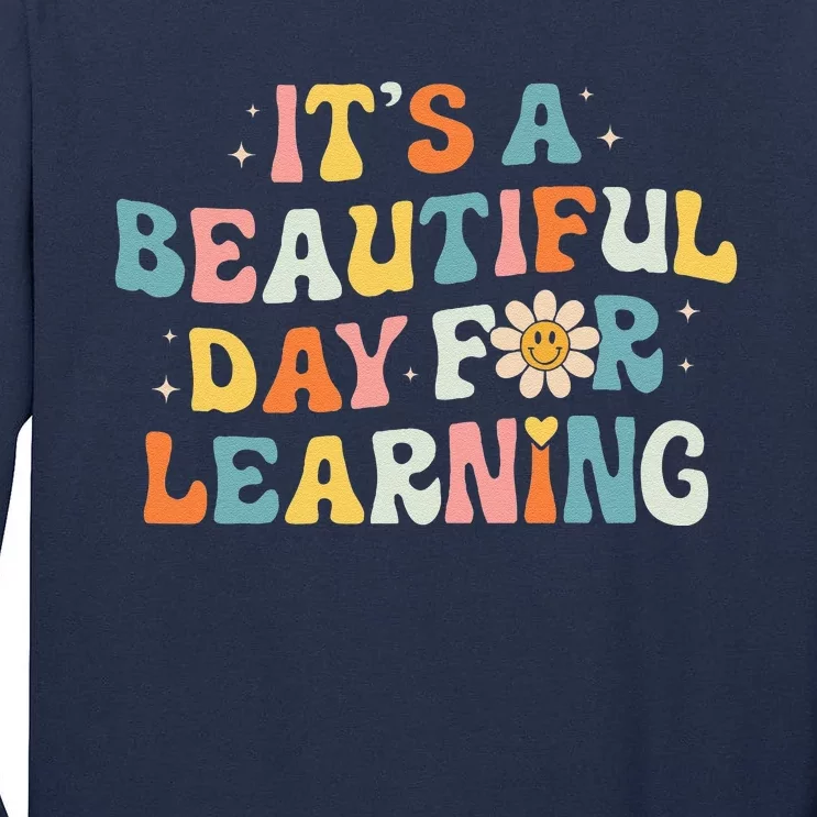 ItS Beautiful Day For Learning Retro Teacher Tall Long Sleeve T-Shirt