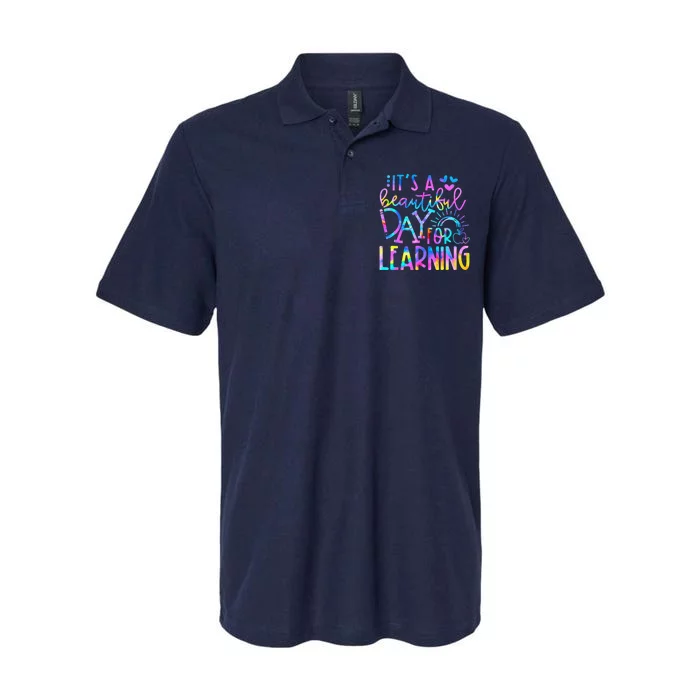 ItS Beautiful Day For Learning Tie Dye Back To School Softstyle Adult Sport Polo