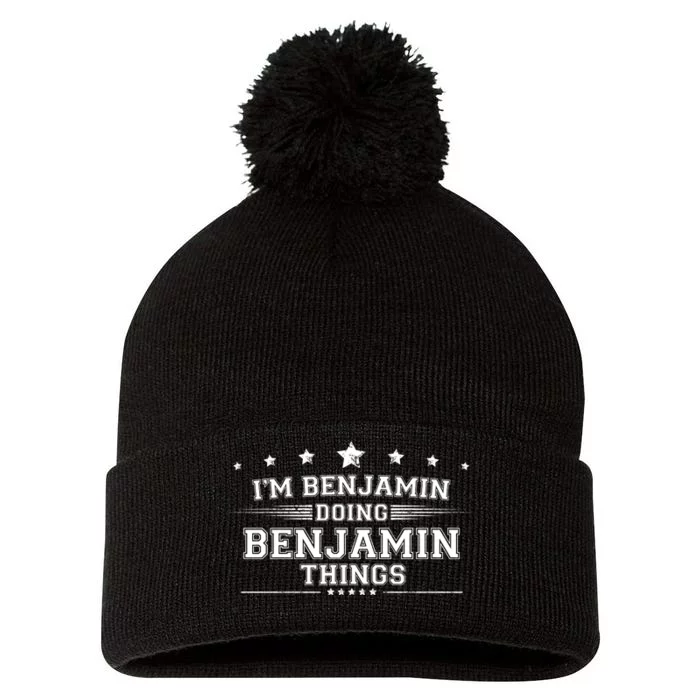 Im Benjamin Doing Benjamin Things Pom Pom 12in Knit Beanie