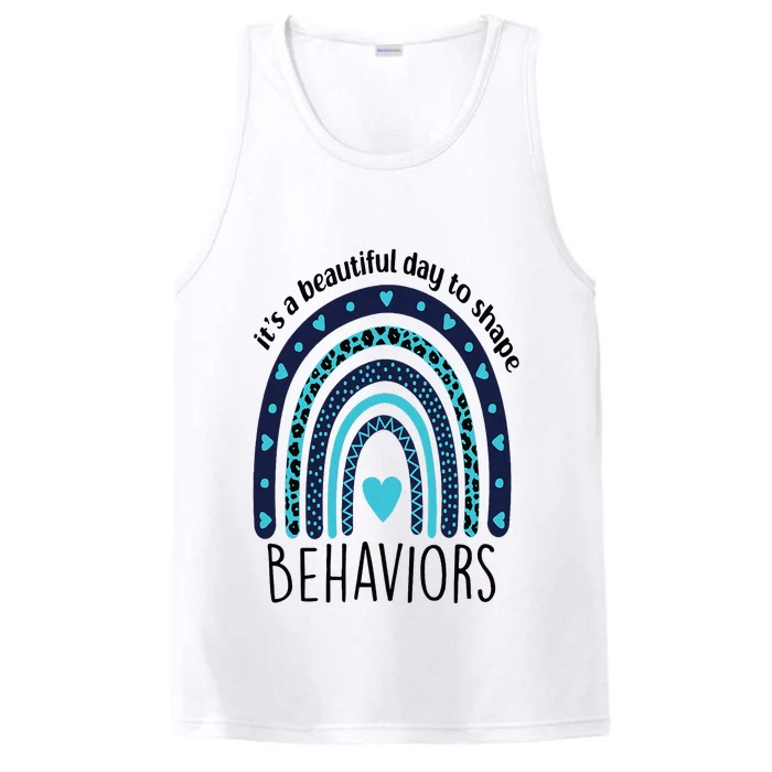 It's Beautiful Day To Shape Behaviors ABA Therapist Rainbow Performance Tank