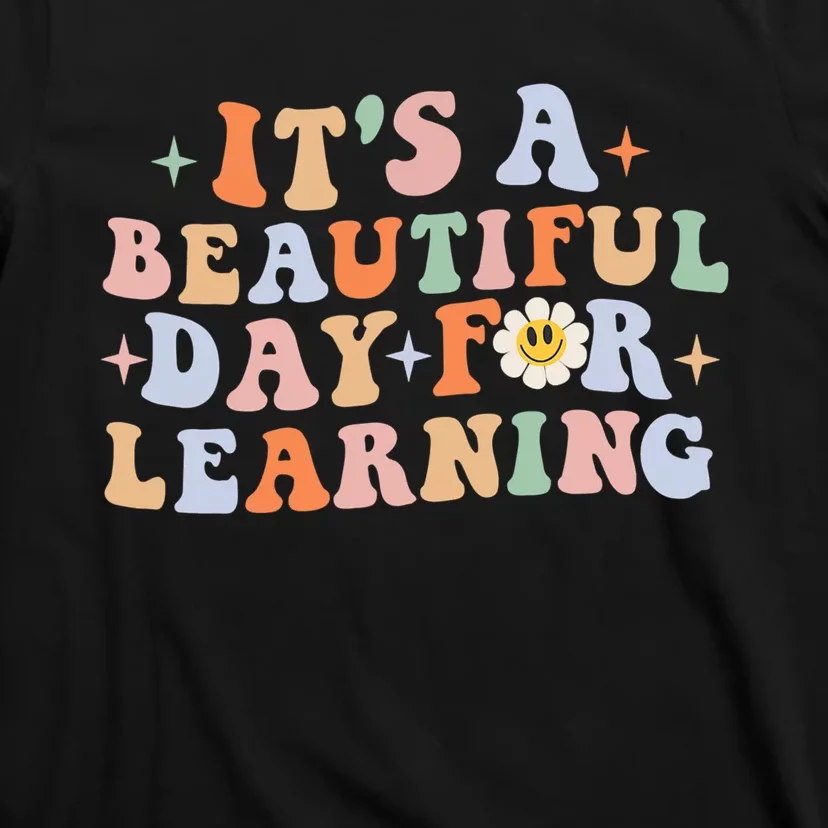 It's Beautiful Day For Learning Retro Teacher Students Women Gift T-Shirt