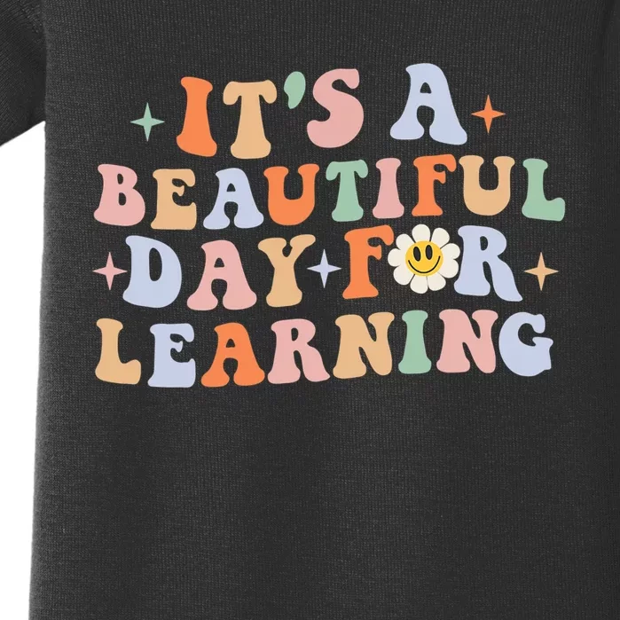 It's Beautiful Day For Learning Retro Teacher Students Women Gift Baby Bodysuit