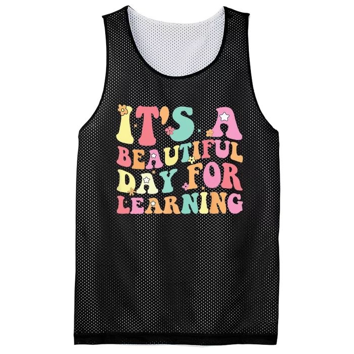 Its Beautiful Day For Learning Retro Teacher Students Mesh Reversible Basketball Jersey Tank