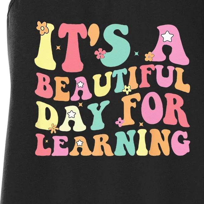 Its Beautiful Day For Learning Retro Teacher Students Women's Racerback Tank