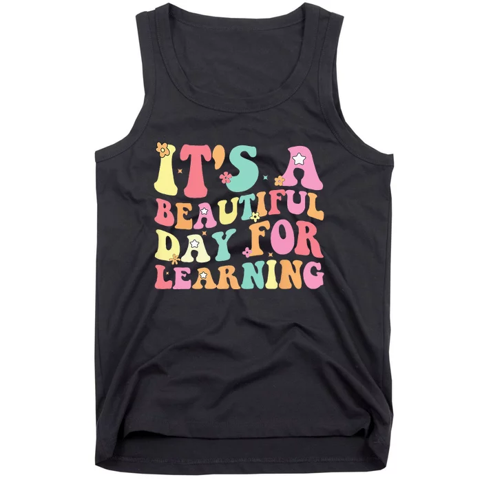 Its Beautiful Day For Learning Retro Teacher Students Tank Top