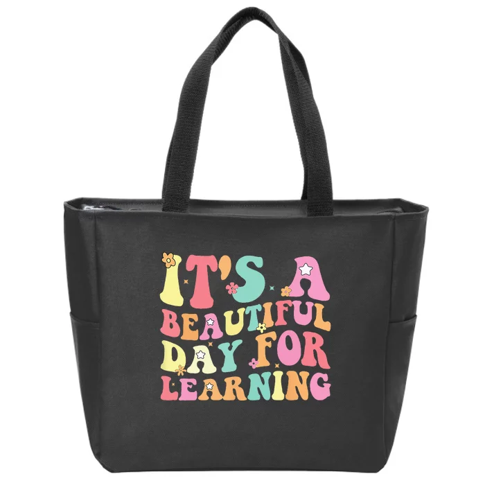 Its Beautiful Day For Learning Retro Teacher Students Zip Tote Bag