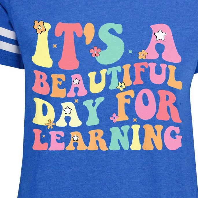 Its Beautiful Day For Learning Retro Teacher Students Enza Ladies Jersey Football T-Shirt