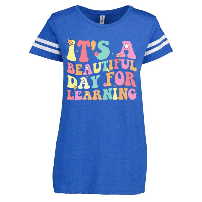 Its Beautiful Day For Learning Retro Teacher Students Enza Ladies Jersey Football T-Shirt