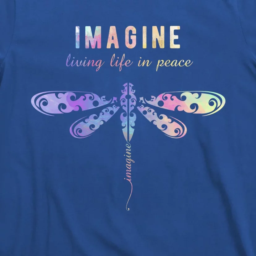 Imagine Boho Dragonfly Tee 60s 70s Retro Groovy Hippy Vibes Funny Gift T-Shirt