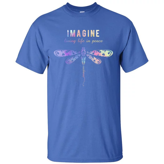 Imagine Boho Dragonfly Tee 60s 70s Retro Groovy Hippy Vibes Funny Gift Tall T-Shirt