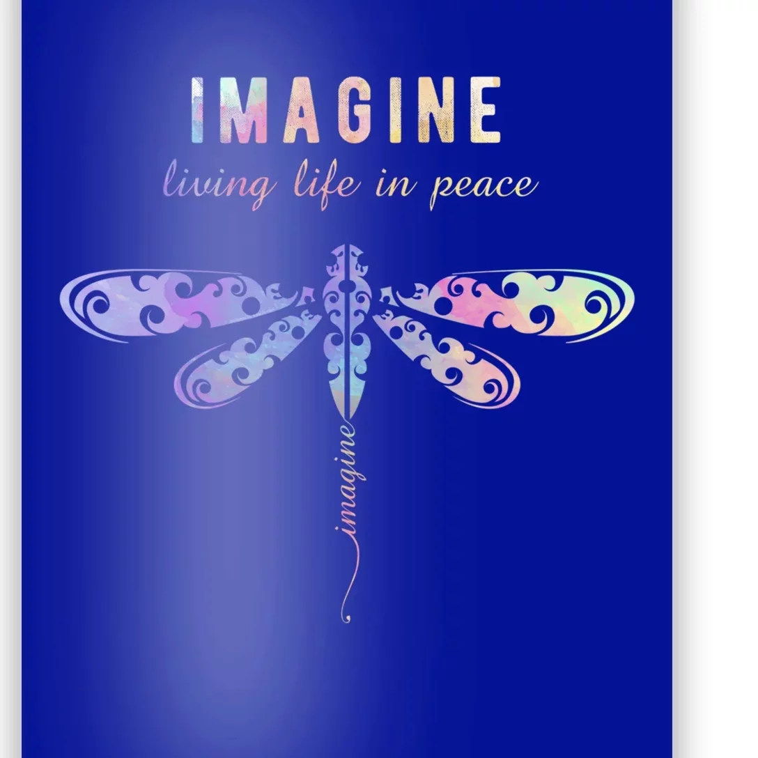 Imagine Boho Dragonfly Tee 60s 70s Retro Groovy Hippy Vibes Funny Gift Poster