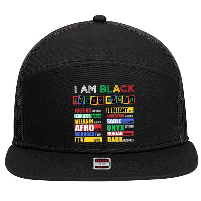 IM Black Every Month Juneteenth Quote 7 Panel Mesh Trucker Snapback Hat