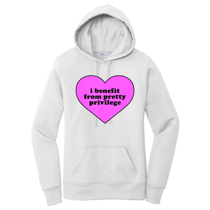 I Benefit From Pretty Privilege Heart In Pink Women's Pullover Hoodie