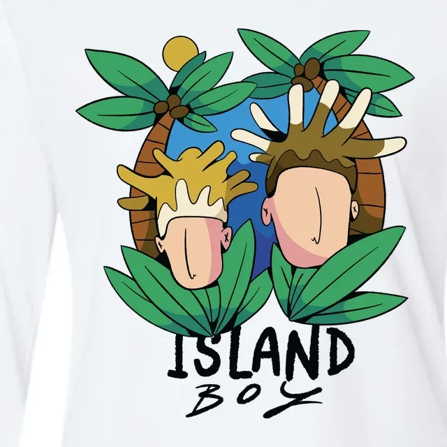 Island Boy Funny Womens Cotton Relaxed Long Sleeve T-Shirt