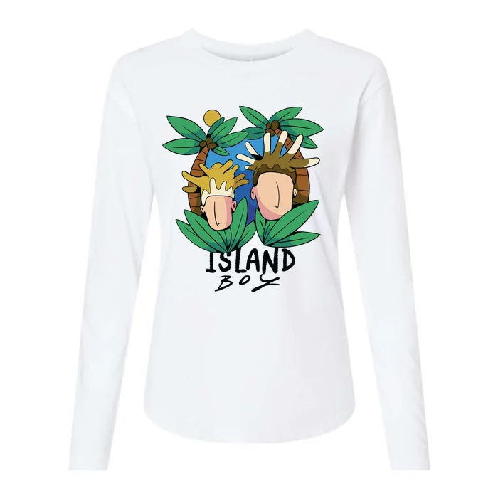 Island Boy Funny Womens Cotton Relaxed Long Sleeve T-Shirt