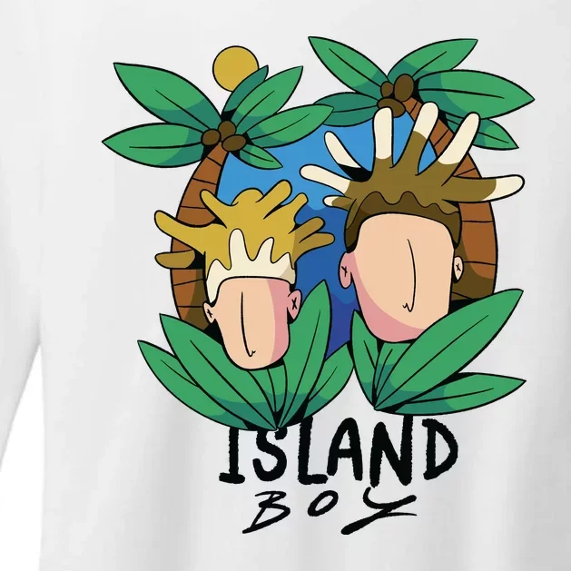 Island Boy Funny Womens CVC Long Sleeve Shirt