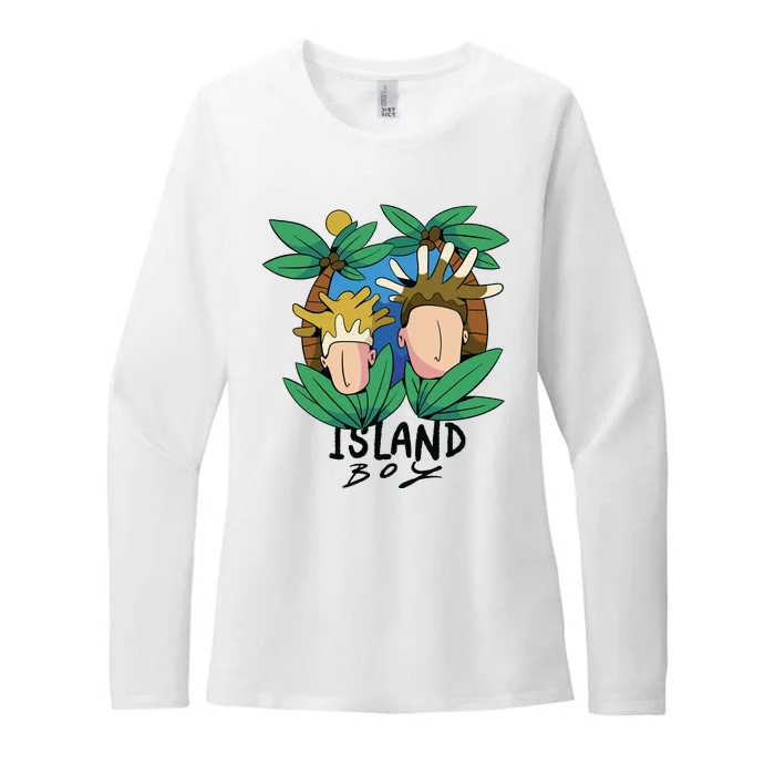 Island Boy Funny Womens CVC Long Sleeve Shirt