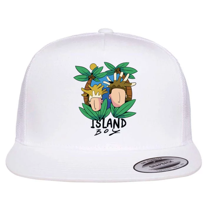 Island Boy Funny Flat Bill Trucker Hat