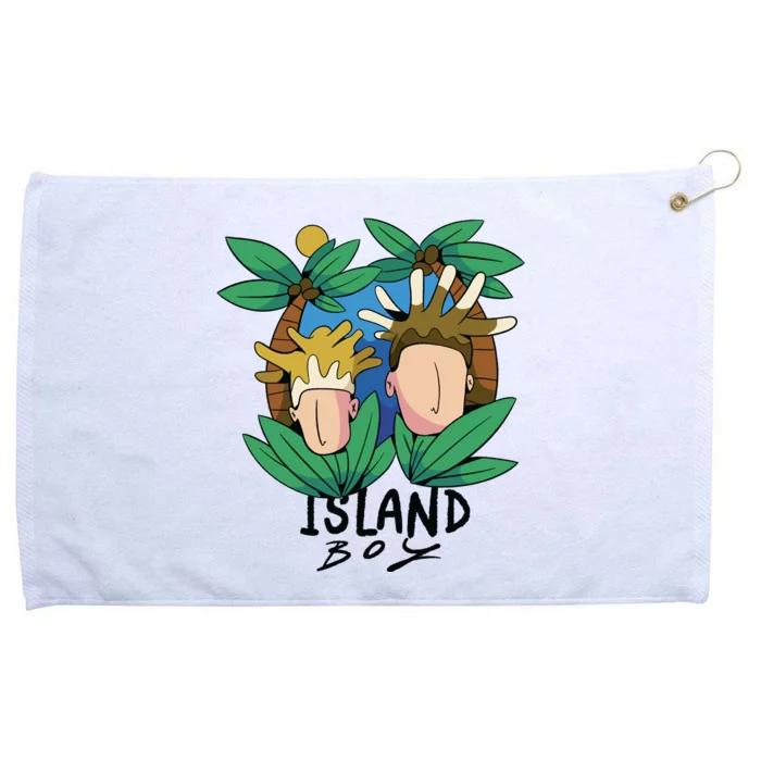 Island Boy Funny Grommeted Golf Towel