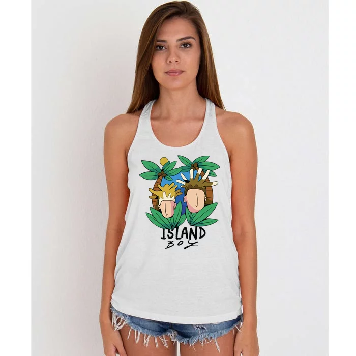 Island Boy Funny Women's Knotted Racerback Tank