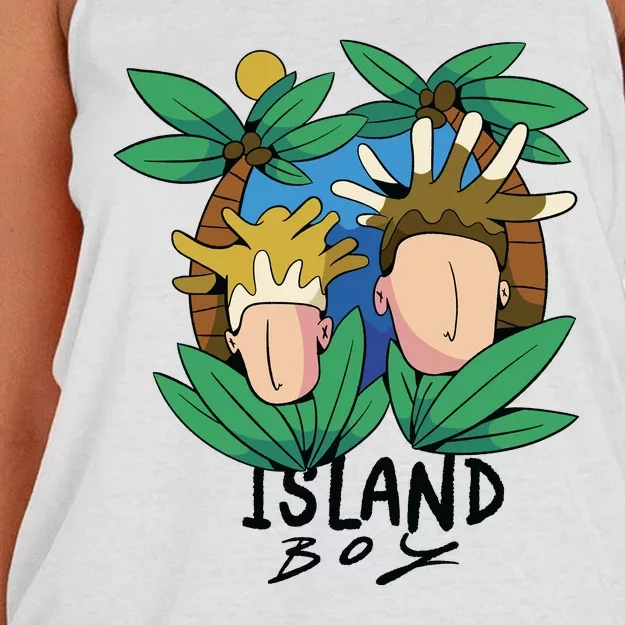 Island Boy Funny Women's Knotted Racerback Tank