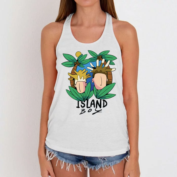 Island Boy Funny Women's Knotted Racerback Tank