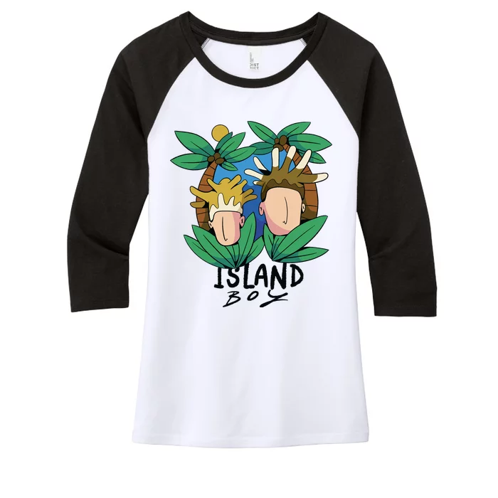 Island Boy Funny Women's Tri-Blend 3/4-Sleeve Raglan Shirt