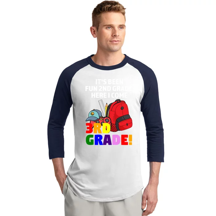 Its Been Fun 2Nd Grade Here I Come 3Rd Grade Graduate Gift Baseball Sleeve Shirt