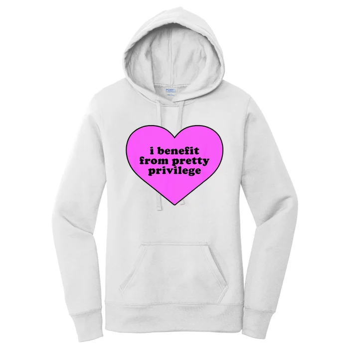 I Benefit From Pretty Privilege Heart In Pink Design Cool Women's Pullover Hoodie