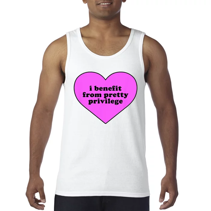 I Benefit From Pretty Privilege Heart In Pink Design Cool Tank Top