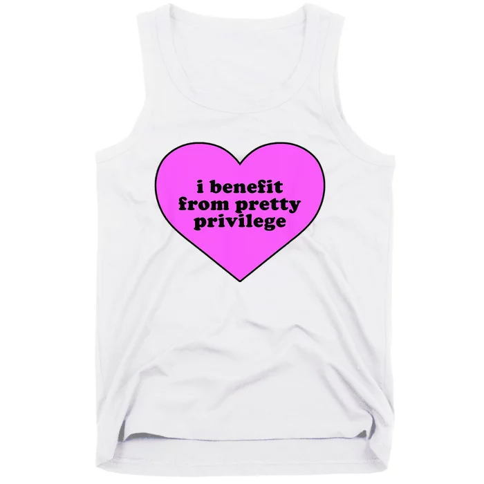 I Benefit From Pretty Privilege Heart In Pink Design Cool Tank Top