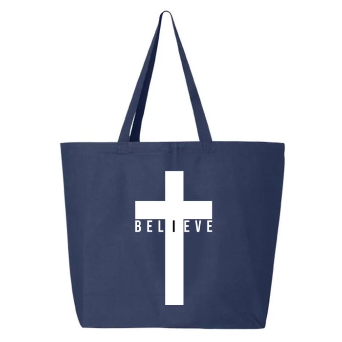 I Believe Faith Christian Cross 25L Jumbo Tote