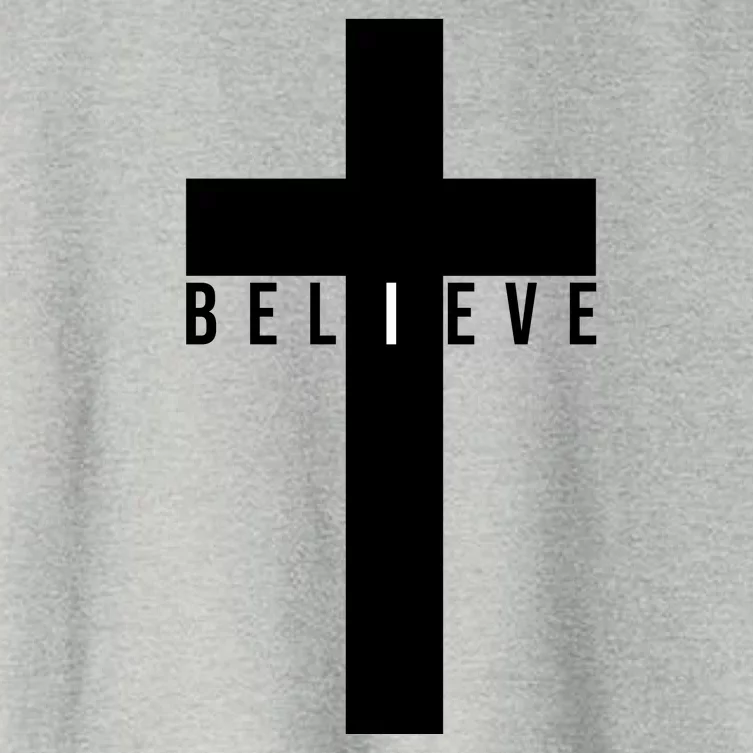 I Believe Faith Christian Cross Women's Crop Top Tee