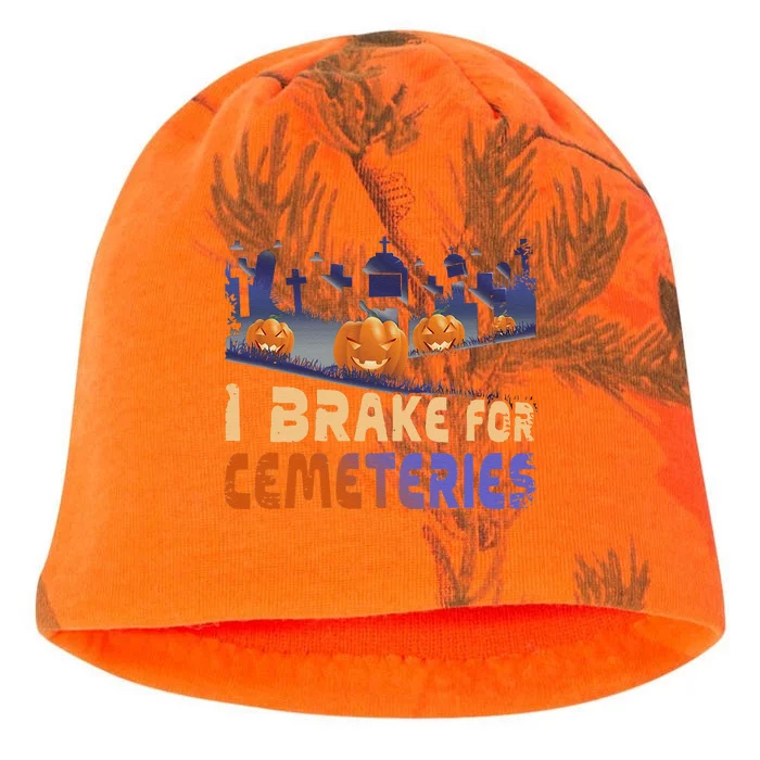 I Brake For Cemeteries Halloween Ghost Stories Supernatural Kati - Camo Knit Beanie