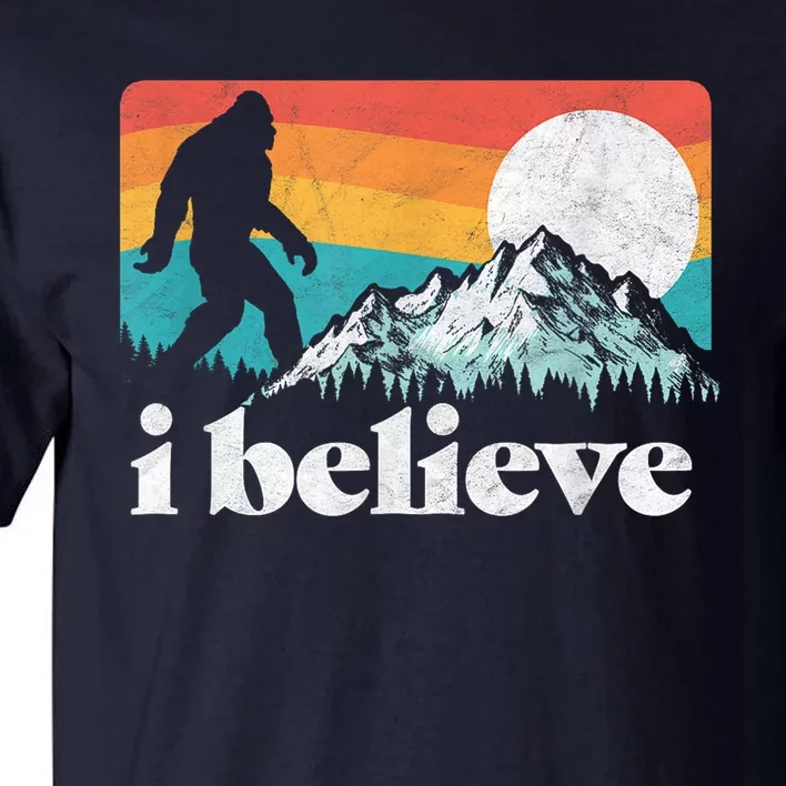 I Believe! Funny Retro Bigfoot Mountains Tall T-Shirt