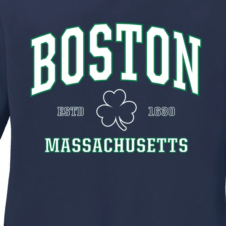 Irish Boston Gift For St. Patricks Day Ladies Long Sleeve Shirt